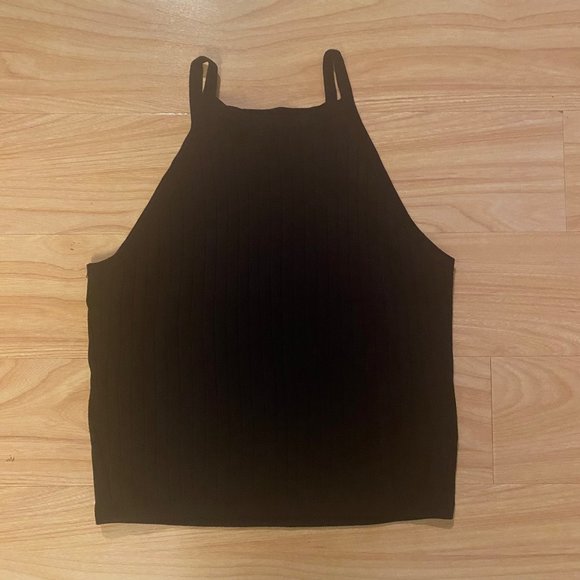 H&M Black Crop Top Tank Size Large - Picture 3 of 4